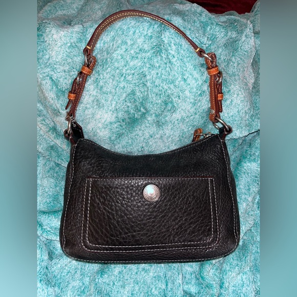 Coach Black and Brown Leather Shoulder Bag with Textured Finish - Picture 8 of 13